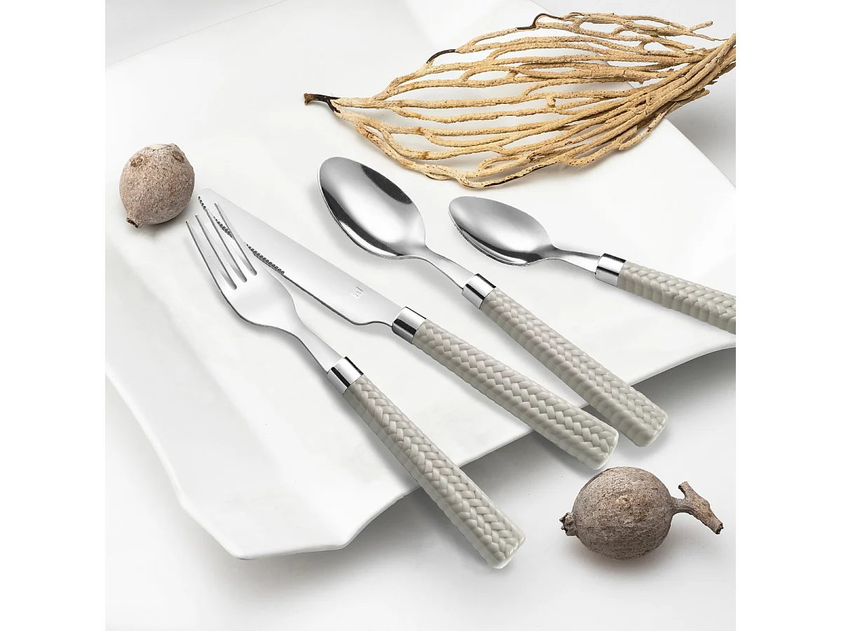 Paille Taupe - Ménagère 24 pièces