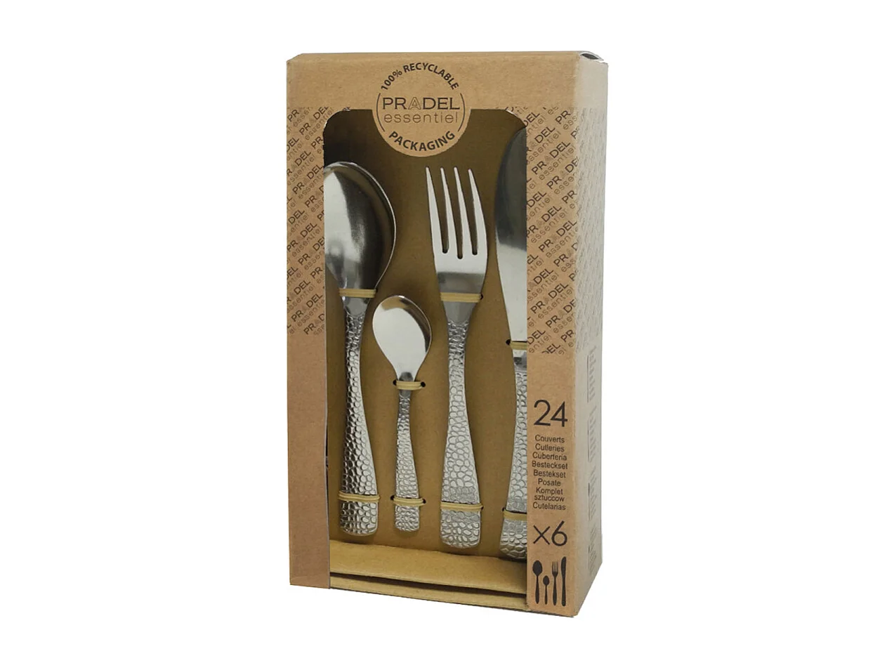 Set de 24 cubiertos Tam Tam Amefa mango grabado inox
