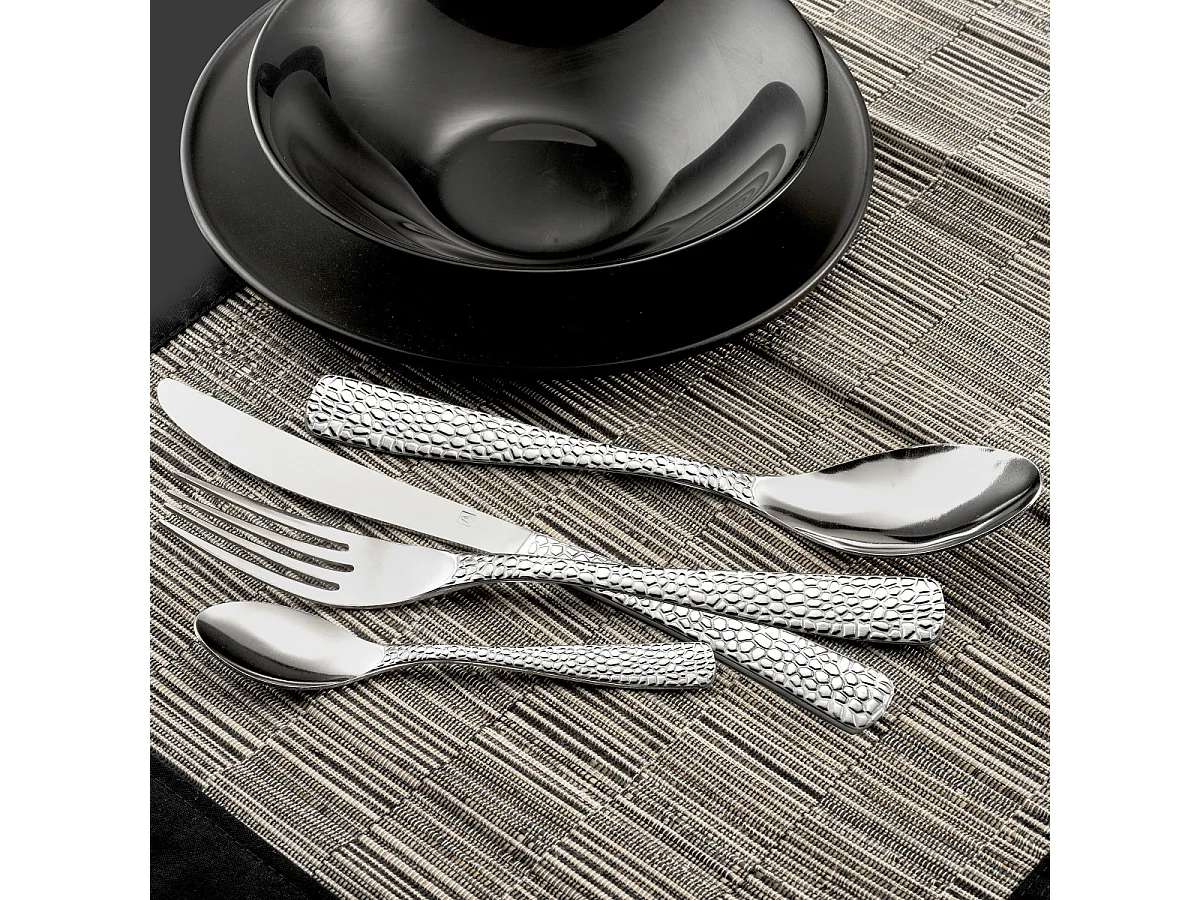 Set de 24 cubiertos Tam Tam Amefa mango grabado inox
