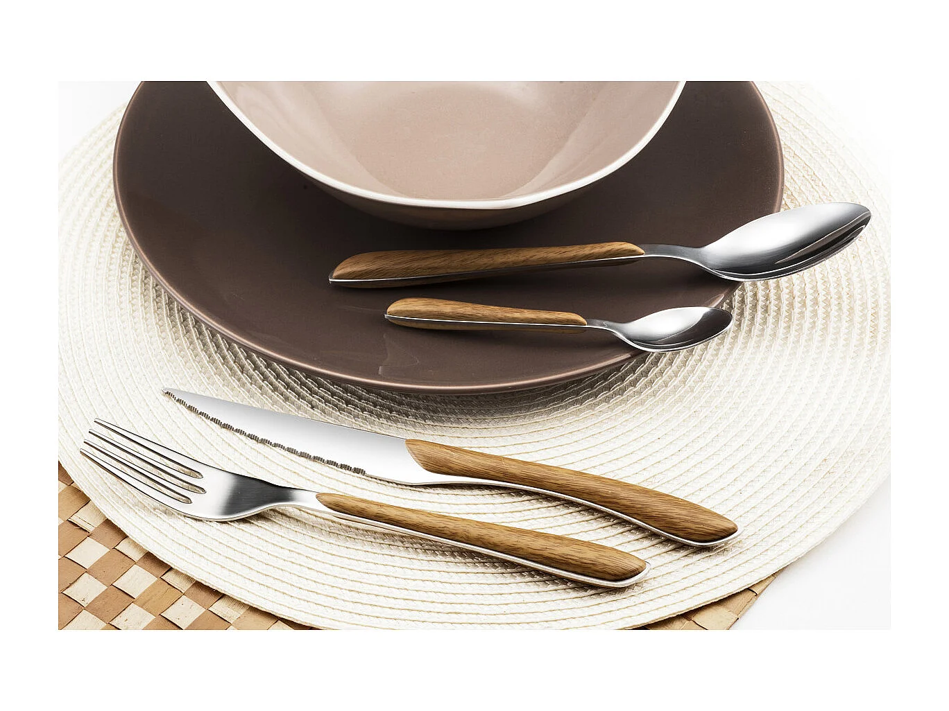 Eclat Nature - Ménagère 24 pièces Bois clair