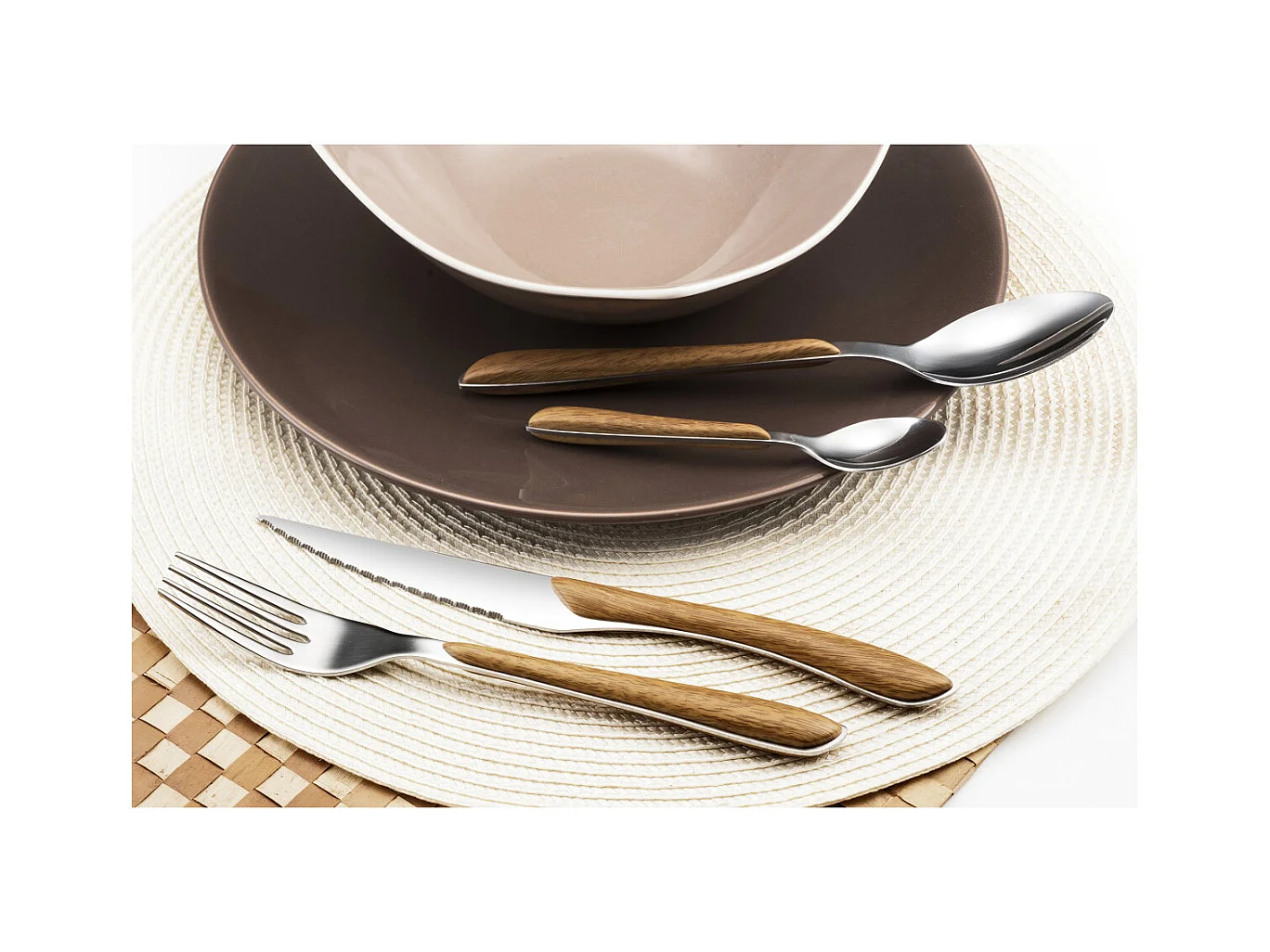 Eclat Nature - Ménagère 24 pièces Bois clair