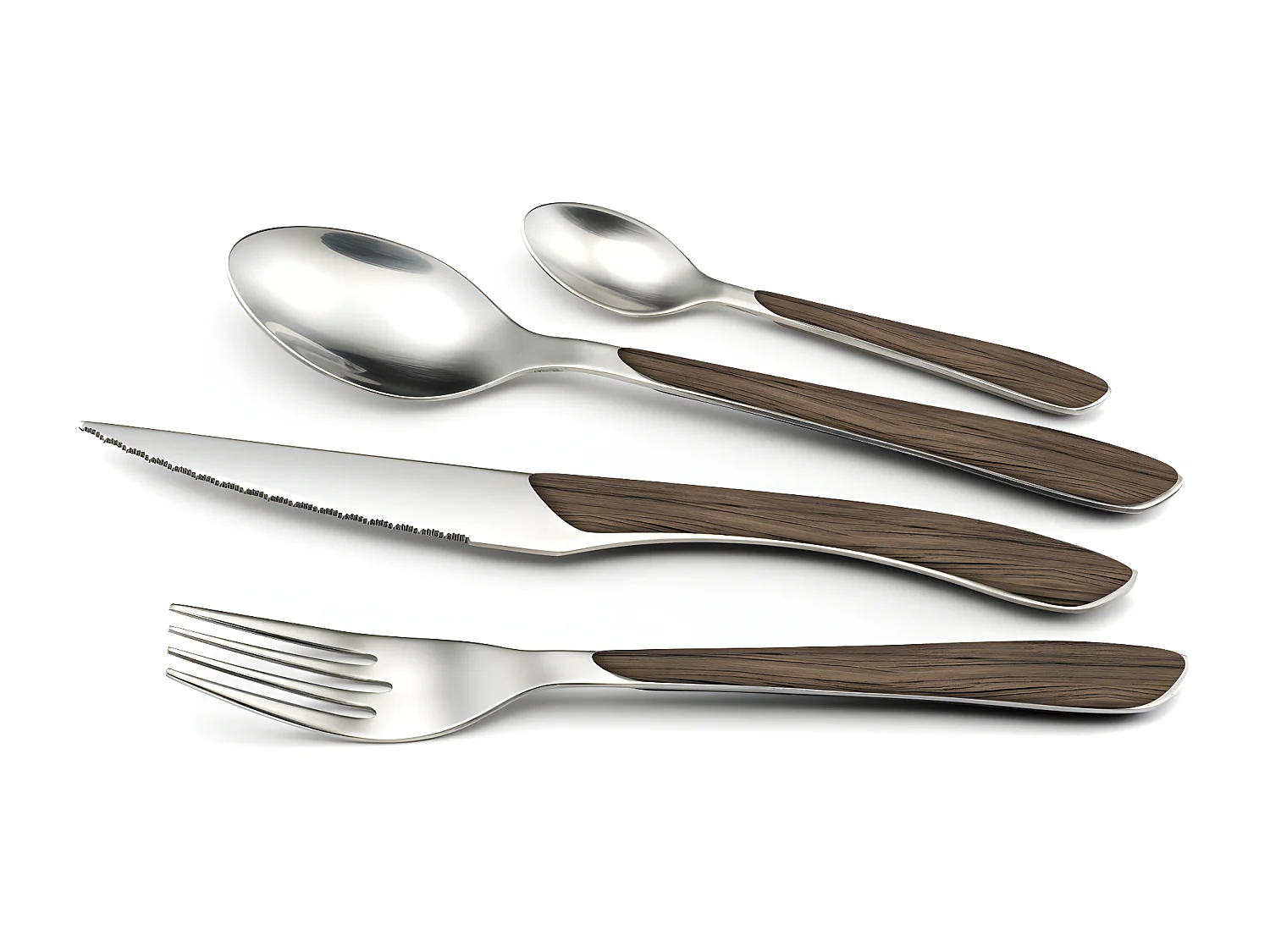 Eclat Nature - Ménagère 16 pièces Bois foncé