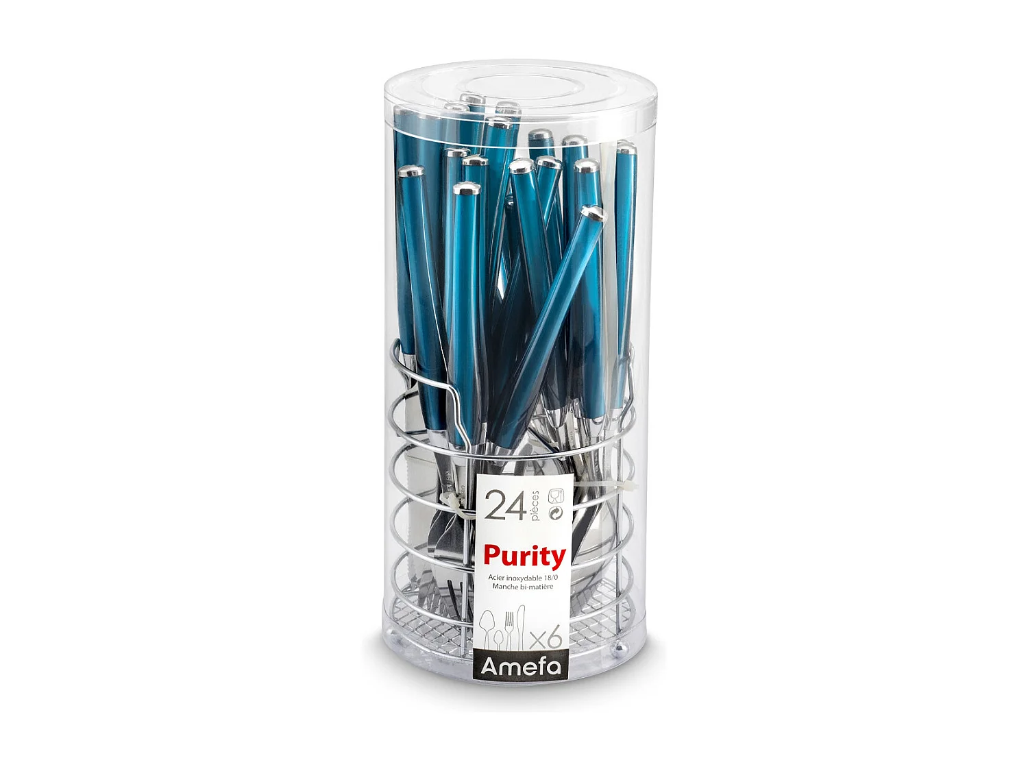 Purity - Panier fil 24 pièces Bleu