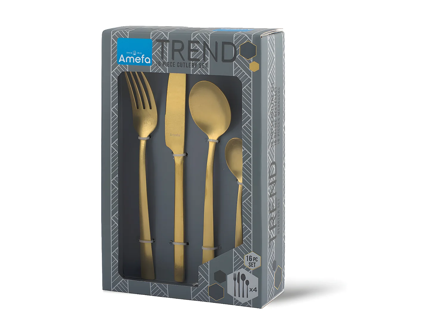 Manille - Ménagère 16 pièces Or