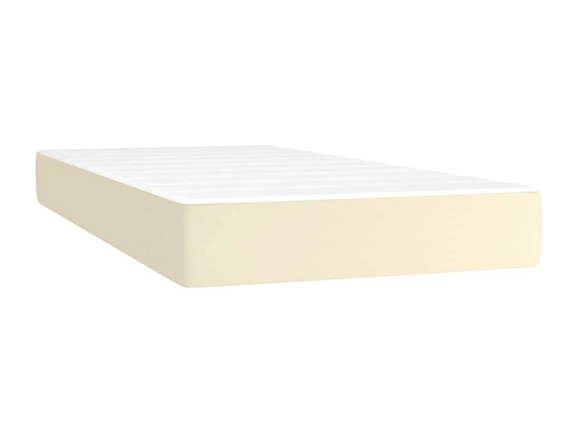 Cama box spring con colchón cuero sintético crema 200x200 cm