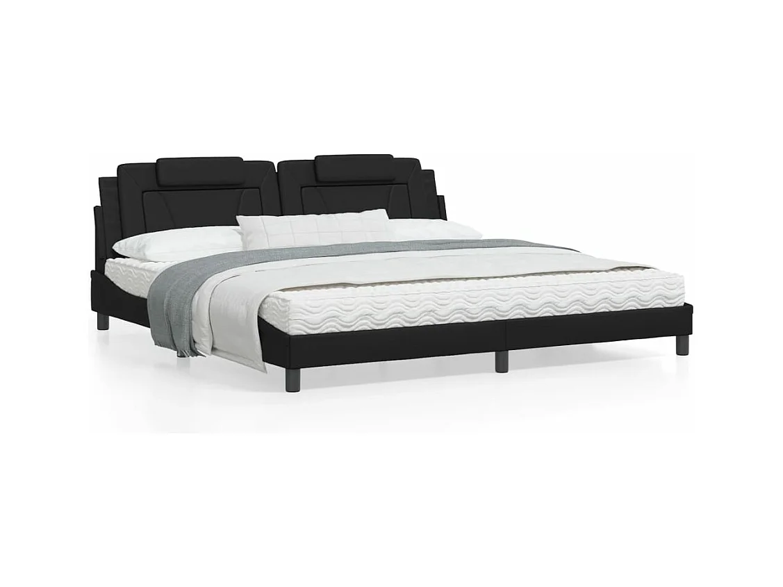 Bedframe "Viana" zonder matras kunstleer zwart 200x200 cm