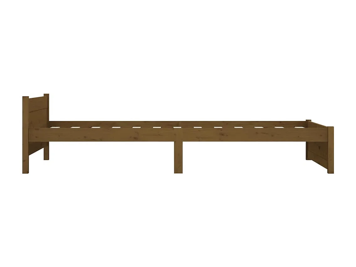 Cadre de lit Marron miel Bois massif 90x190 cm Simple