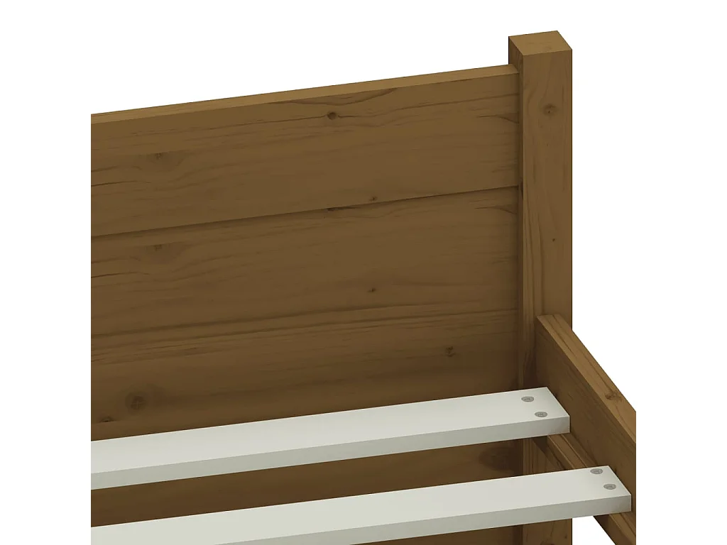 Cadre de lit Marron miel Bois massif 90x190 cm Simple