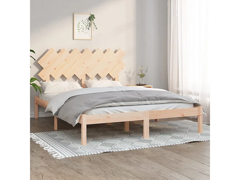 Estrutura de cama 140x190 cm madeira maciça