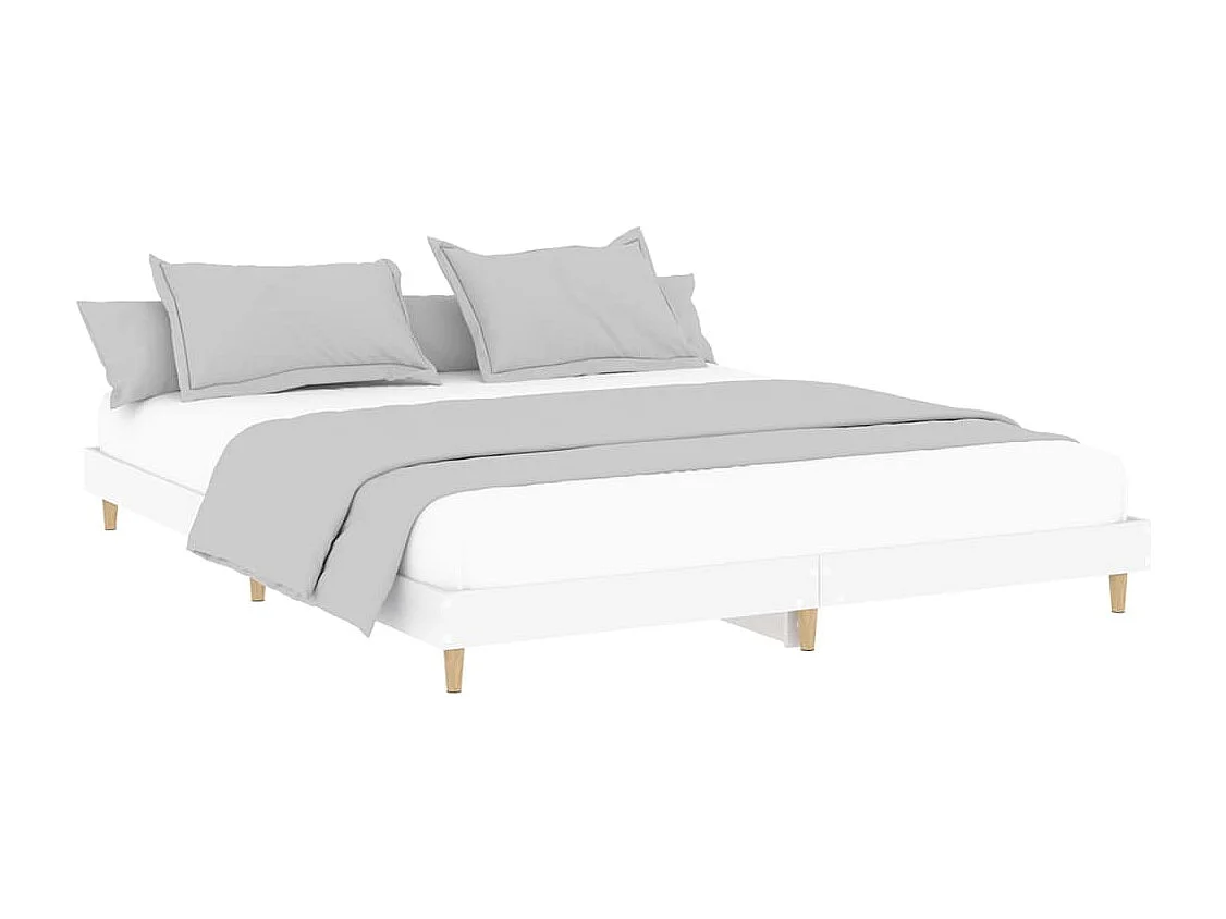 Estrutura de cama 140x200 cm derivados de madeira branco