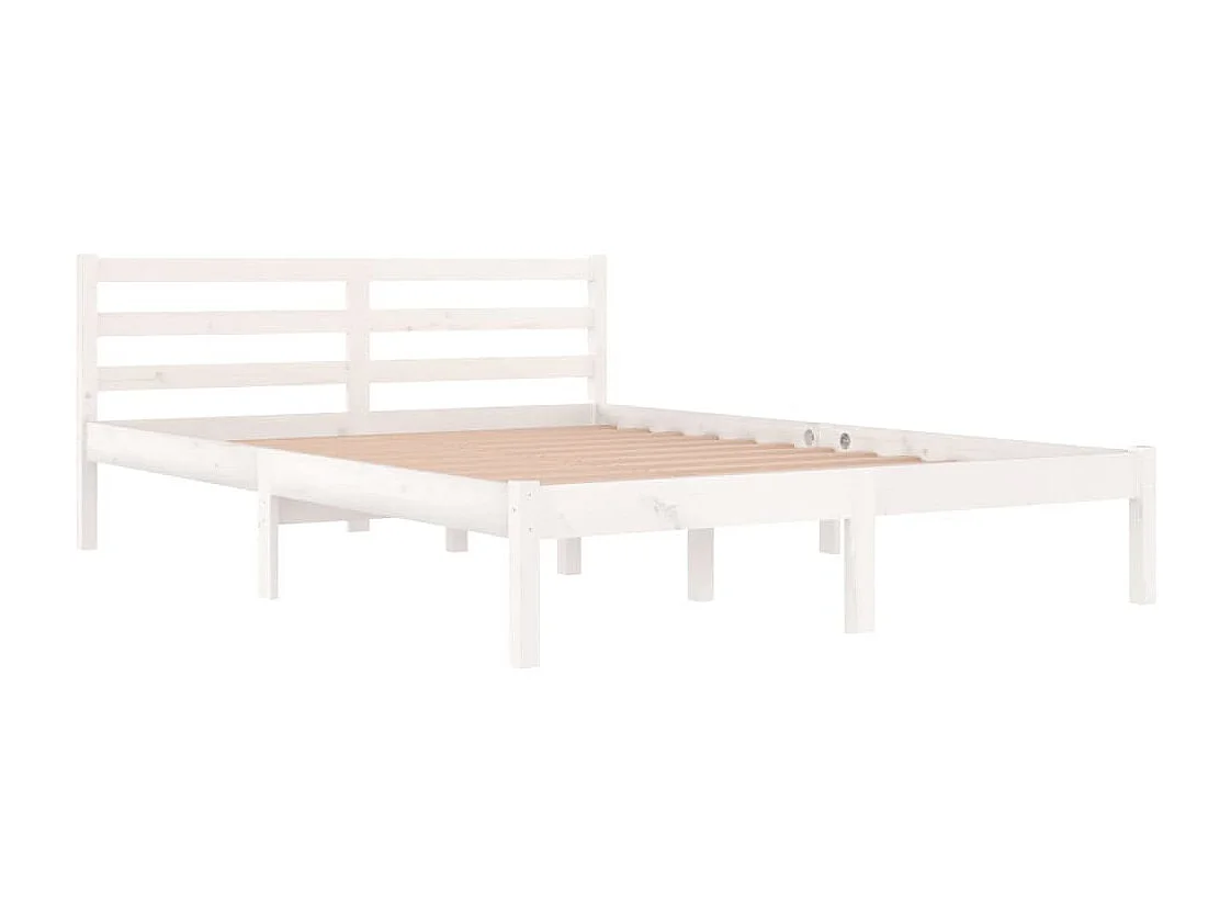 Estructura de cama madera maciza de pino blanco 140x200 cm