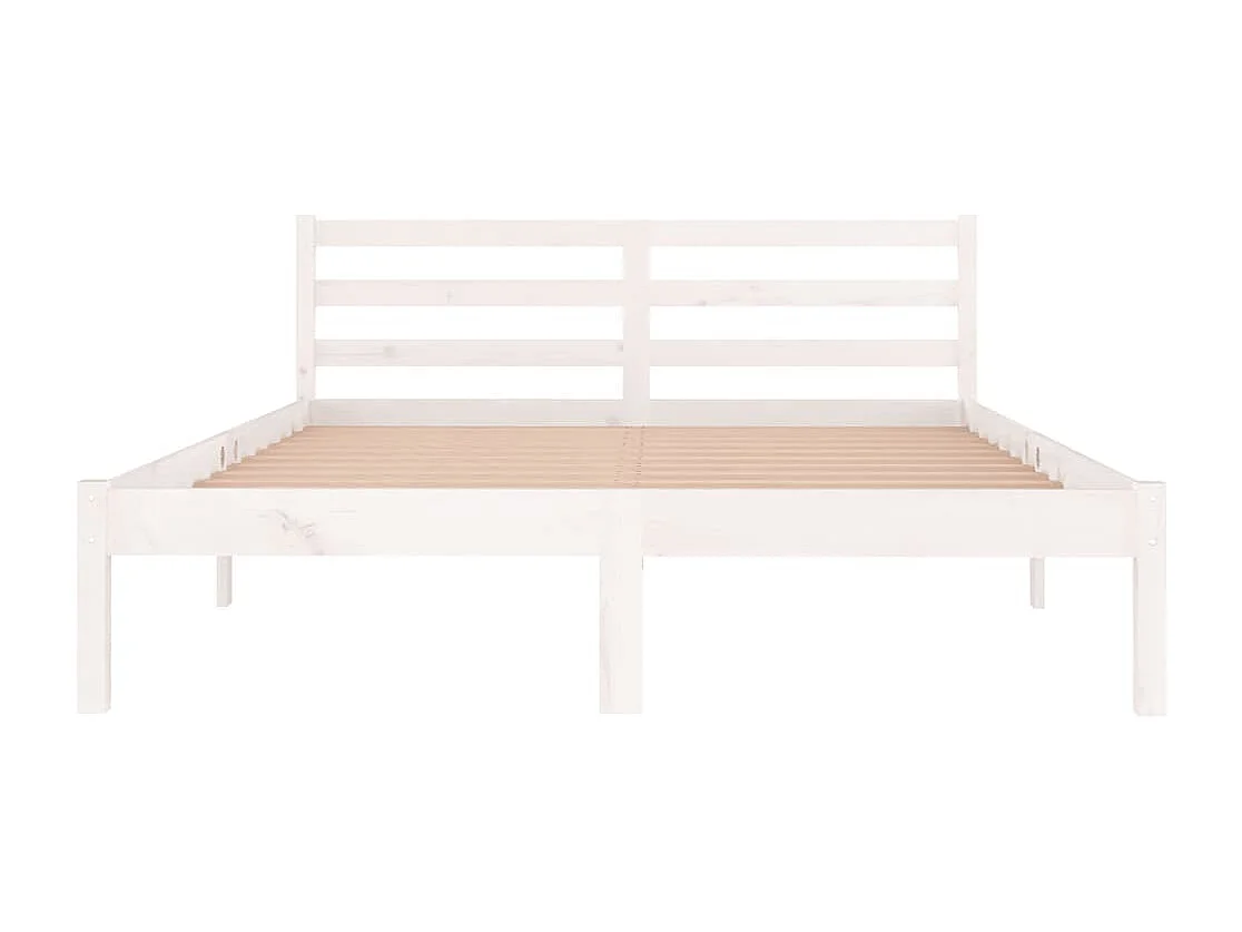 Estructura de cama madera maciza de pino blanco 140x200 cm