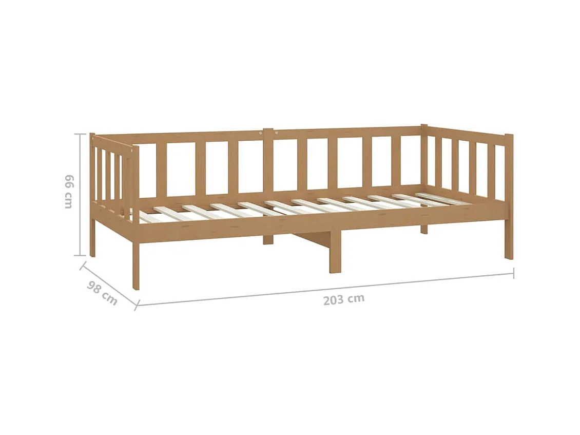 Sofá-cama com colchão 90x200 cm pinho maciço castanho mel