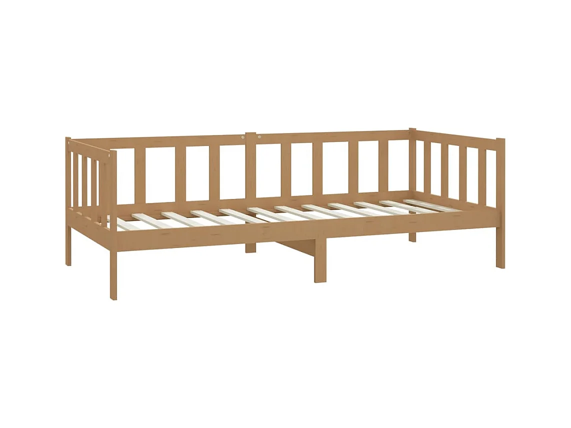 Sofá-cama com colchão 90x200 cm pinho maciço castanho mel