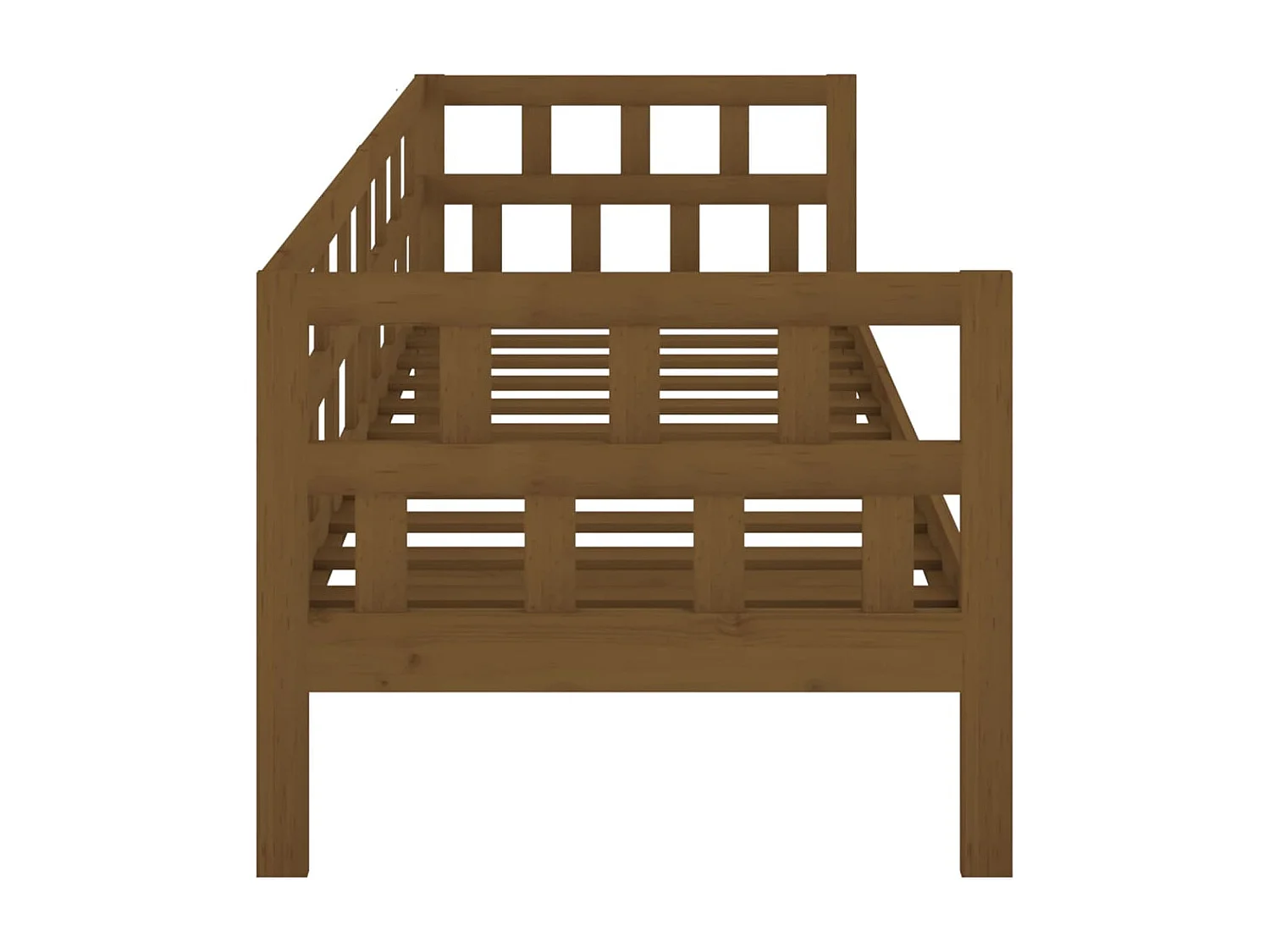 Lit de jour marron miel bois de pin massif 80x200 cm