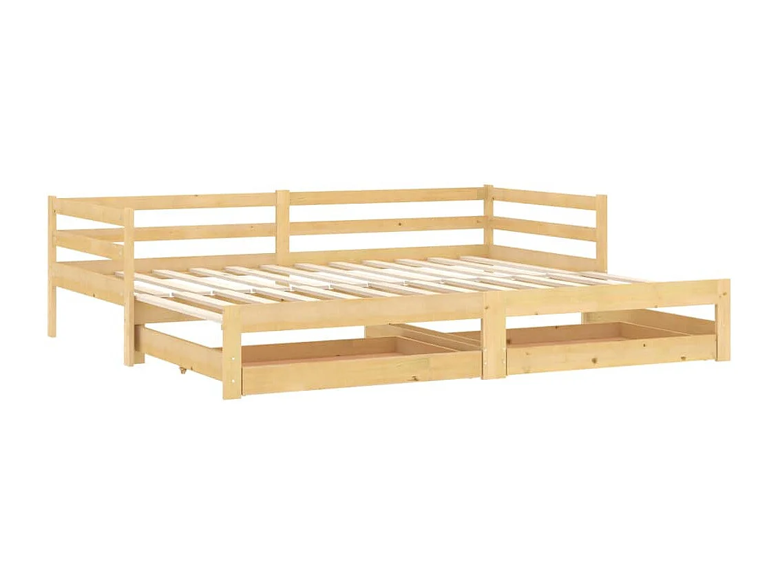 Lit coulissant 2x(90x200) cm Bois de pin massif