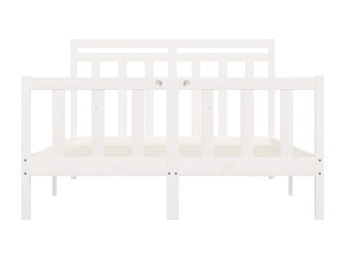 Estrutura de cama king 150x200 cm pinho maciço branco