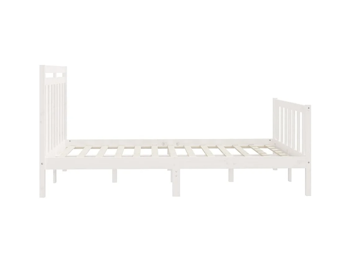 Estrutura de cama king 150x200 cm pinho maciço branco