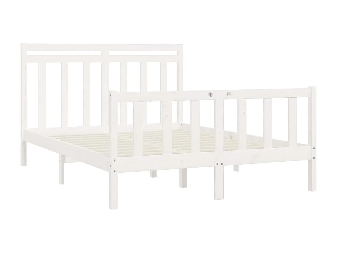 Estrutura de cama king 150x200 cm pinho maciço branco