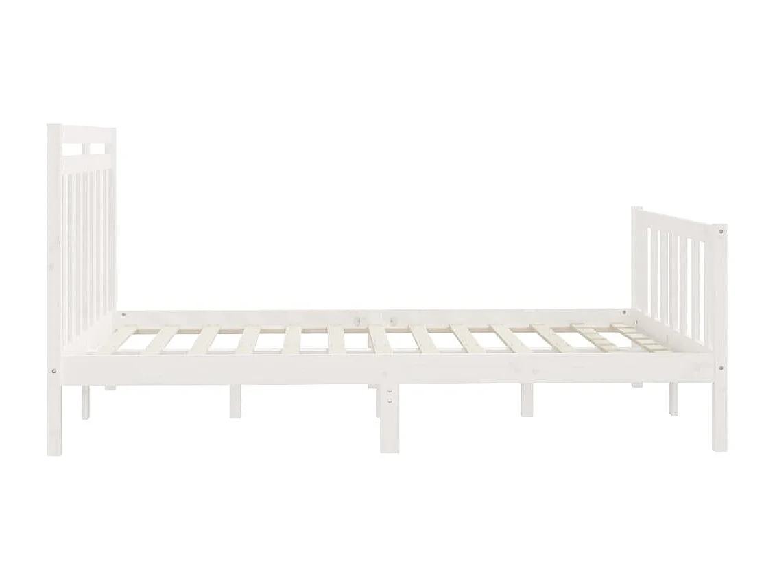 Estrutura de cama king 150x200 cm pinho maciço branco