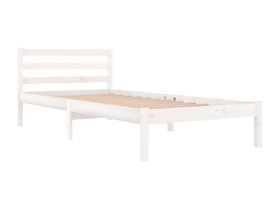 Cadre de lit Bois massif de pin 90x200 cm Blanc