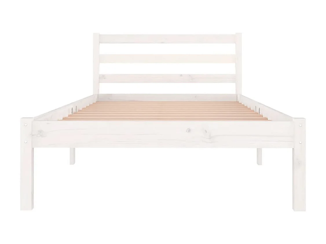 Cadre de lit Bois massif de pin 90x200 cm Blanc