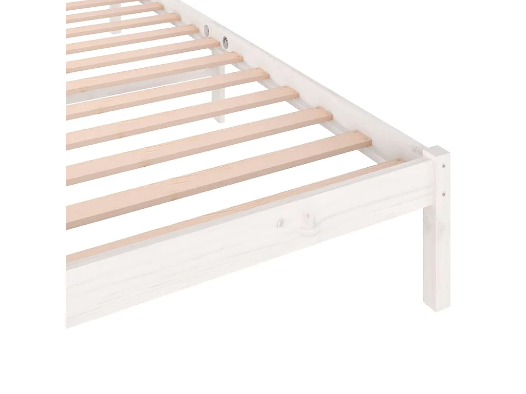 Cadre de lit Bois massif de pin 90x200 cm Blanc