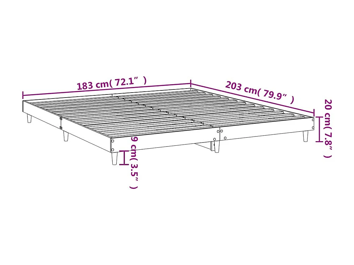 Estructura de cama madera contrachapada roble Sonoma 180x200 cm