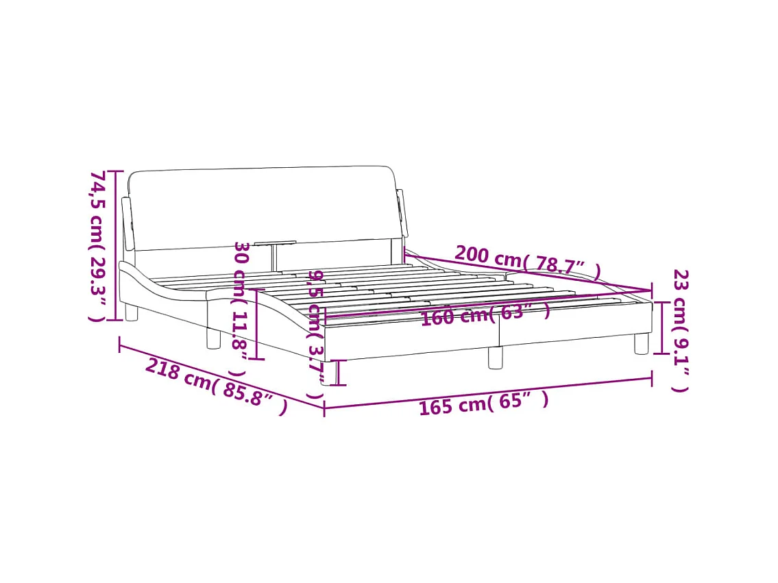 Estructura cama con cabecero terciopelo verde oscuro 160x200 cm