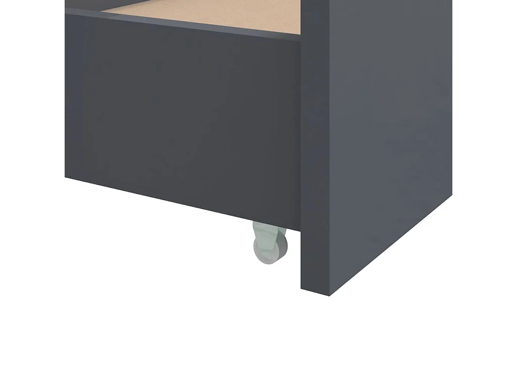 Estrutura cama + gavetas 90x200 cm pinho maciço cinza-escuro