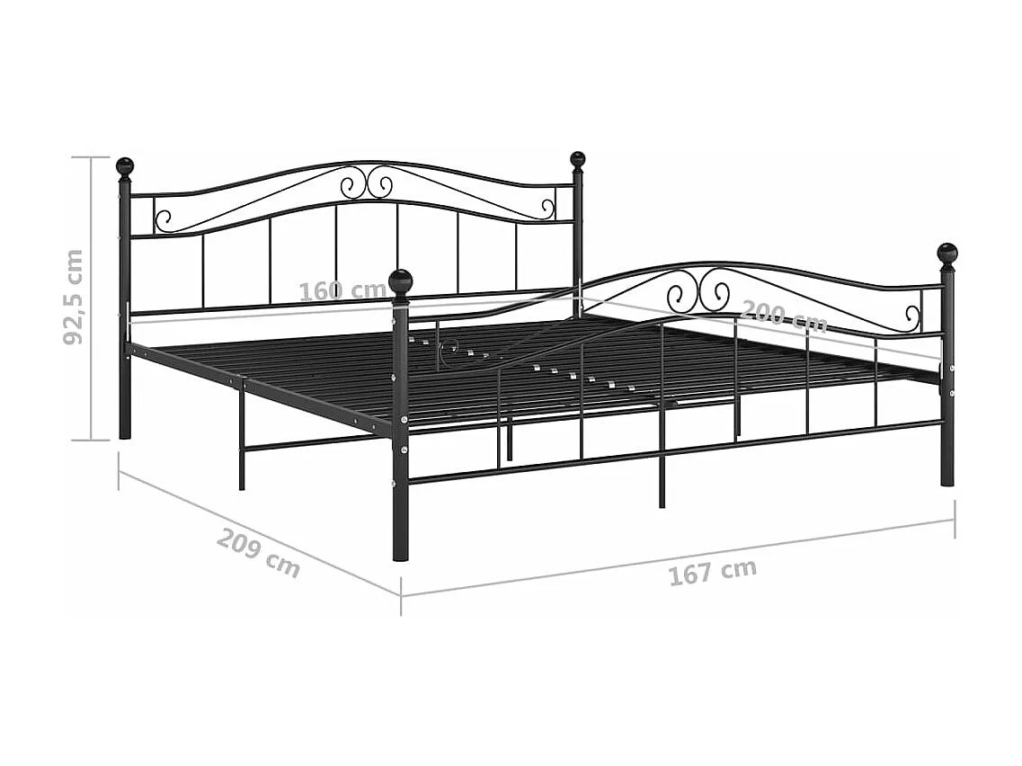 Estrutura de cama 160x200 cm metal preto