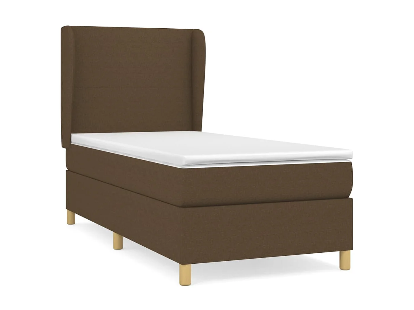 Lit à sommier tapissier avec matelas Marron foncé 90x190 cm