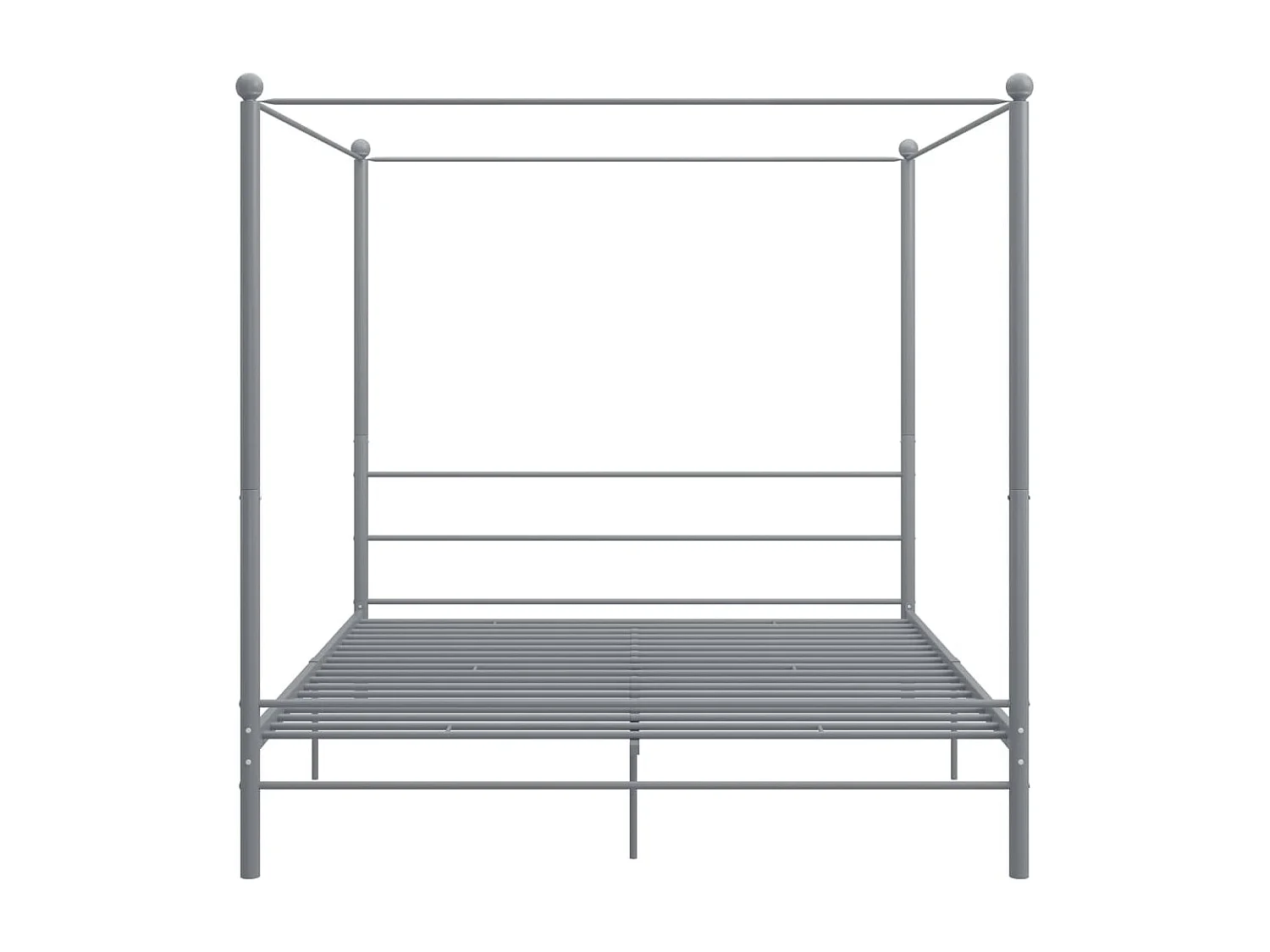 Hemelbedframe metaal grijs 200x200 cm