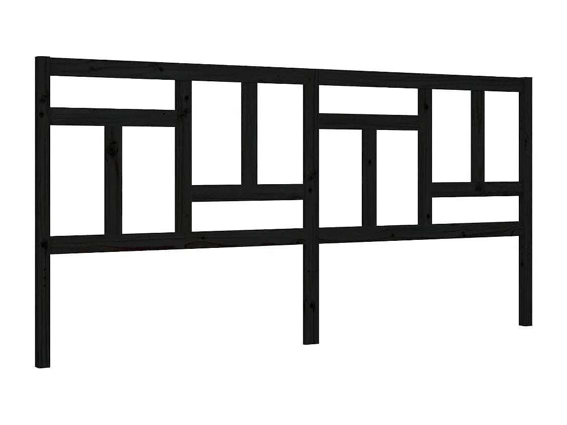 Estrutura de cama com cabeceira 200x200 cm madeira maciça preto