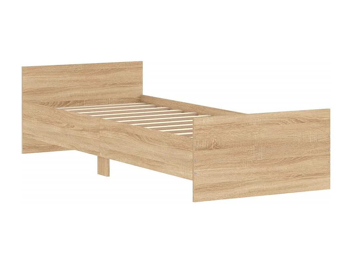 Cadre de lit chêne sonoma 75x190cm petit simple bois ingénierie