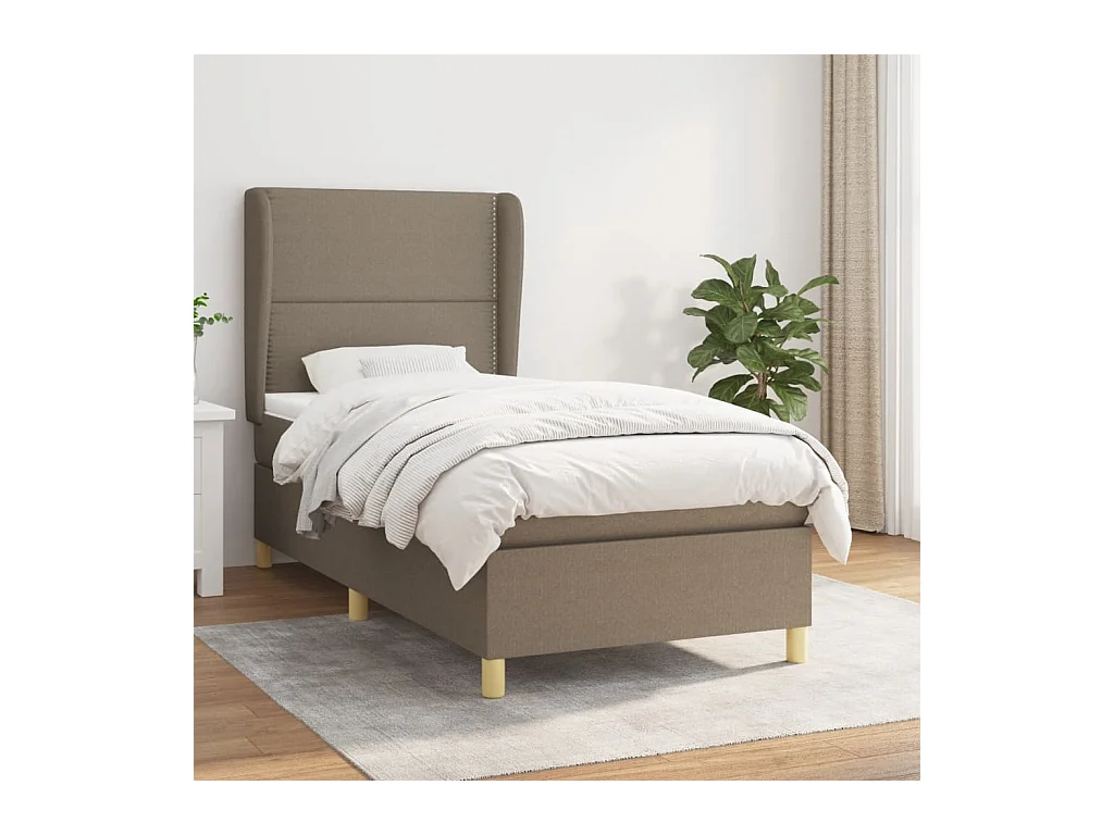 Boxspring met matras stof taupe 90x200 cm