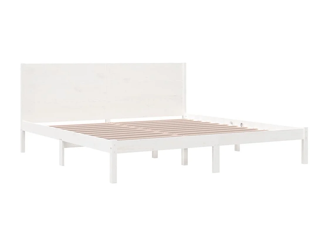 Estrutura de cama super king 180x200 cm madeira maciça branco