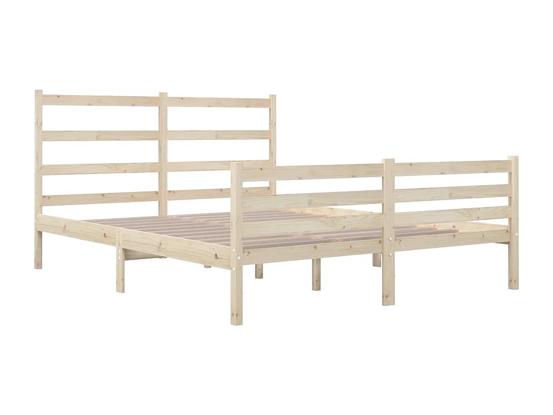 Estructura de cama matrimonial madera maciza de pino 120x190 cm