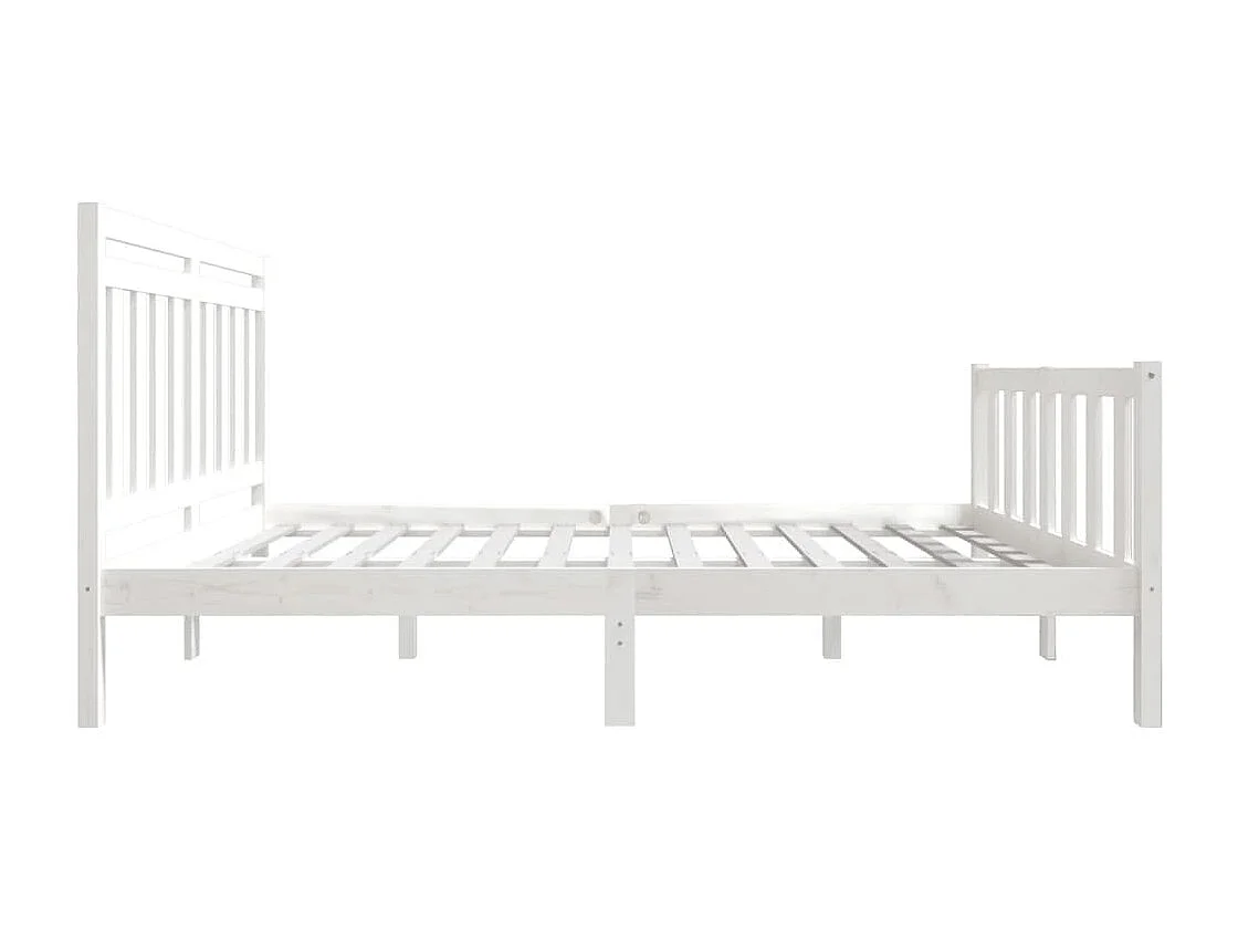 Estrutura de cama dupla 135x190 cm madeira maciça branco