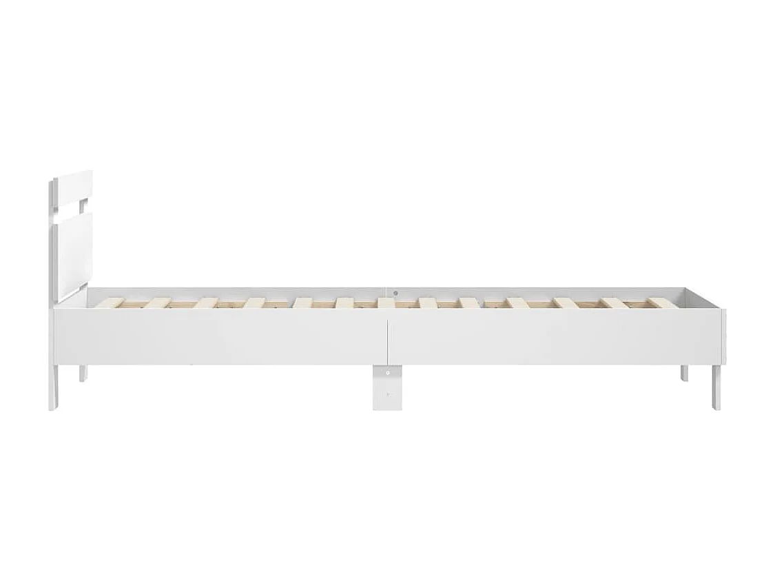 Cama con cabecero madera de ingeniería blanca 90x190 cm