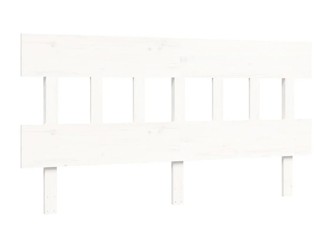 Estrutura de cama King Size com cabeceira madeira maciça branco