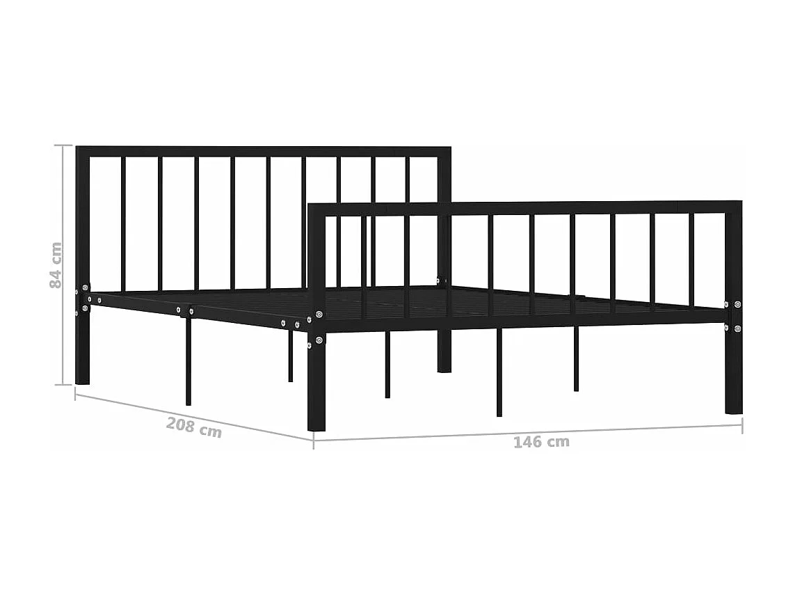 Estructura de cama de metal negro 140x200 cm