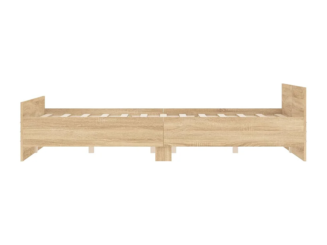 Estrutura cama c/ painéis de cabeceira e pés carvalho sonoma