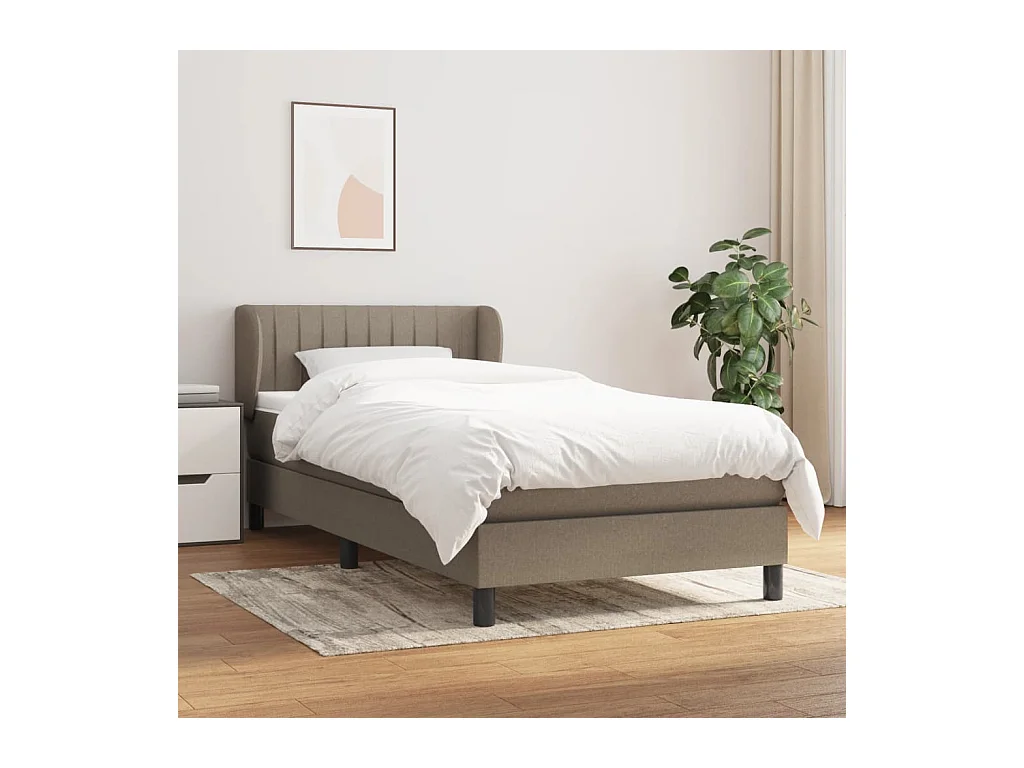 Boxspring met matras stof taupe 90x200 cm