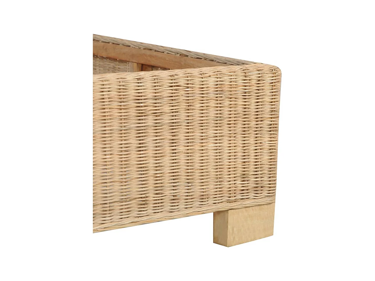 Estructura de cama tejida a mano de ratán auténtico 160x200 cm