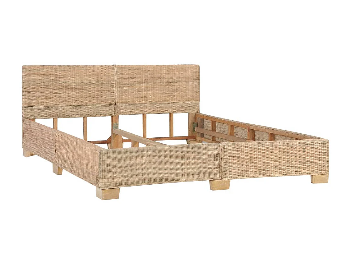 Estrutura de cama artesanal em vime natural 160x200 cm