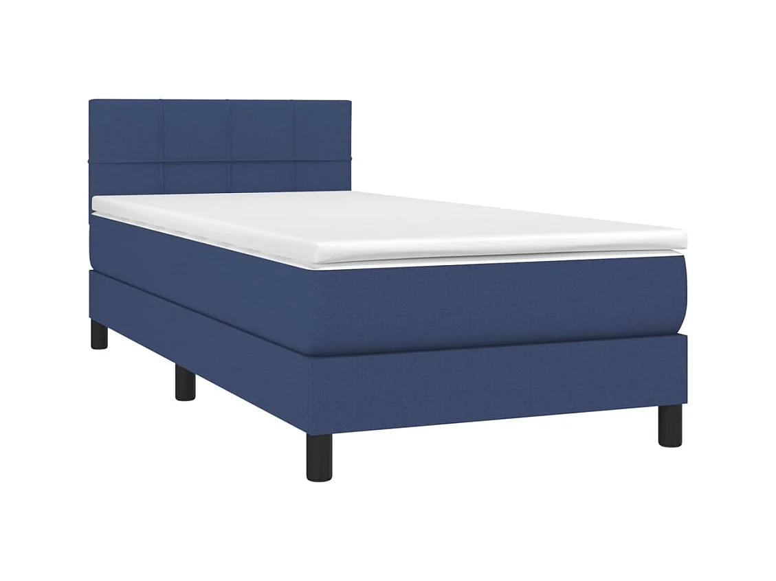 Boxspring met matras stof blauw 80x200 cm