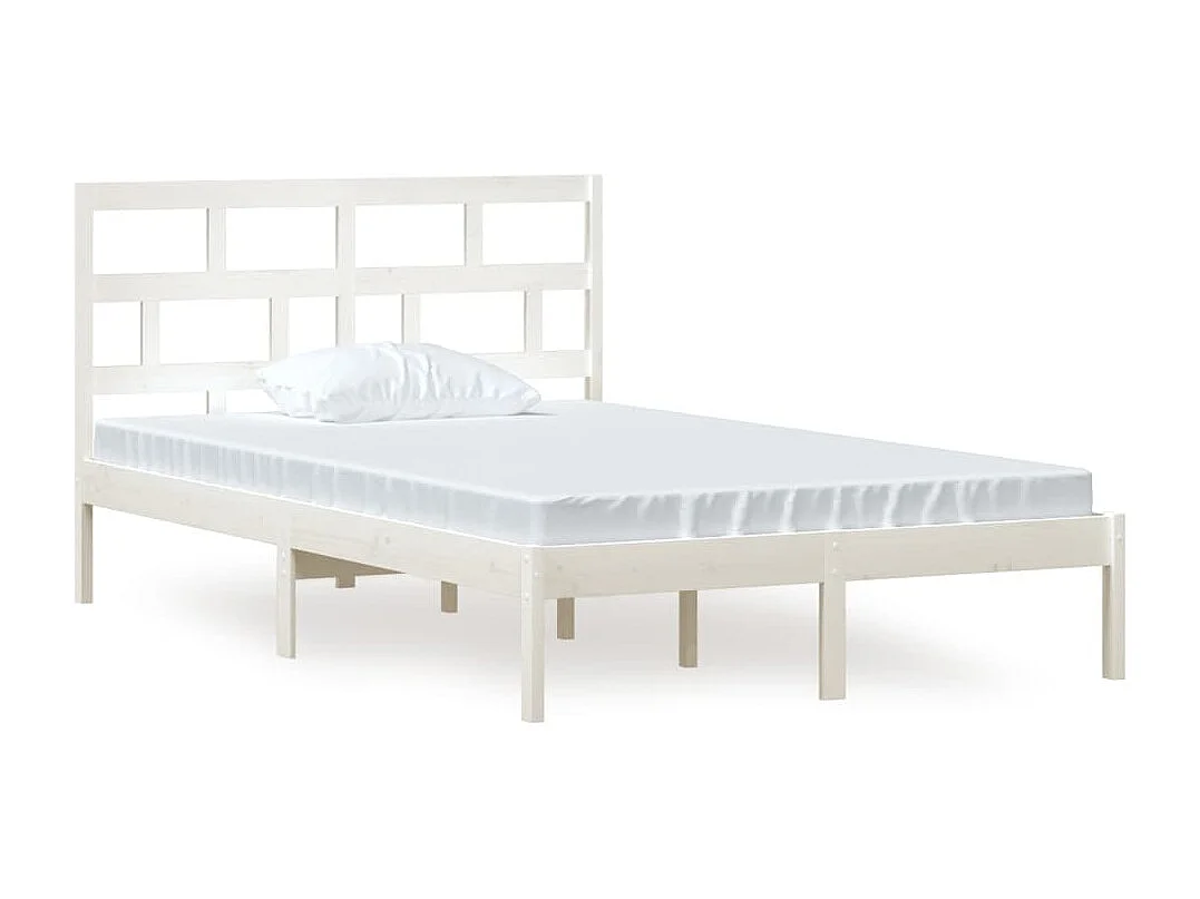 Estructura de cama madera maciza de pino blanco 120x200 cm