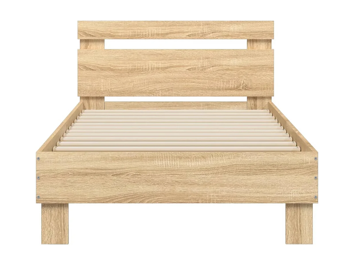 Cama con cabecero madera de ingeniería roble Sonoma 90x200 cm