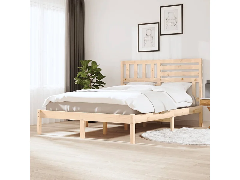 Estructura de cama madera maciza de pino 150x200 cm
